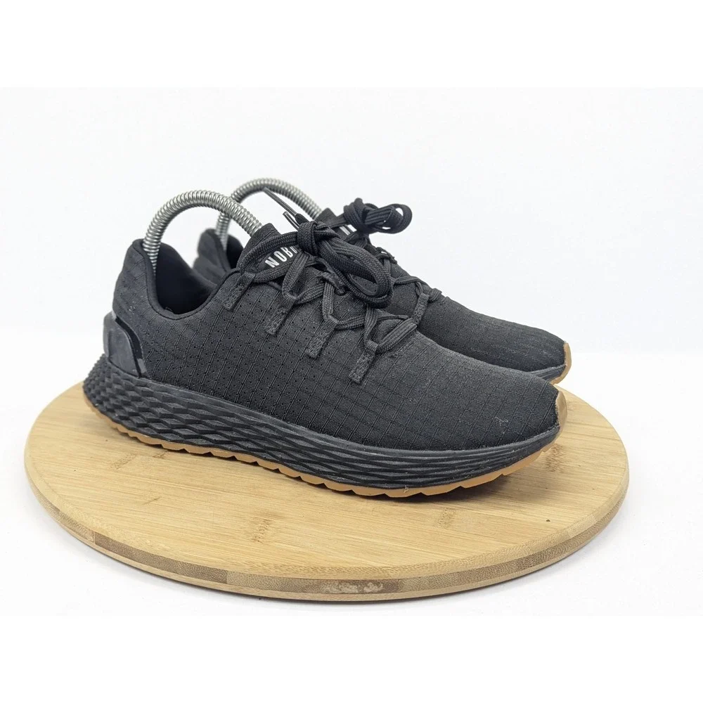 No Bull Knit Trainer Shoes Womans 7 Black Gum Running All day Gym Workout